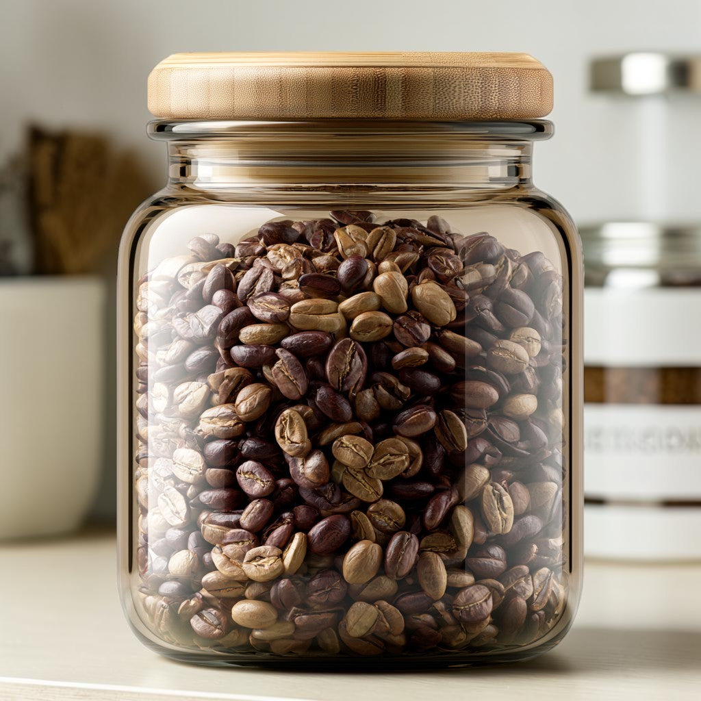 Milod Clear Borosilicate Glass Storage Jar with Airtight Bamboo Lid - Eco-Friendly Food Container for Kitchen Organization